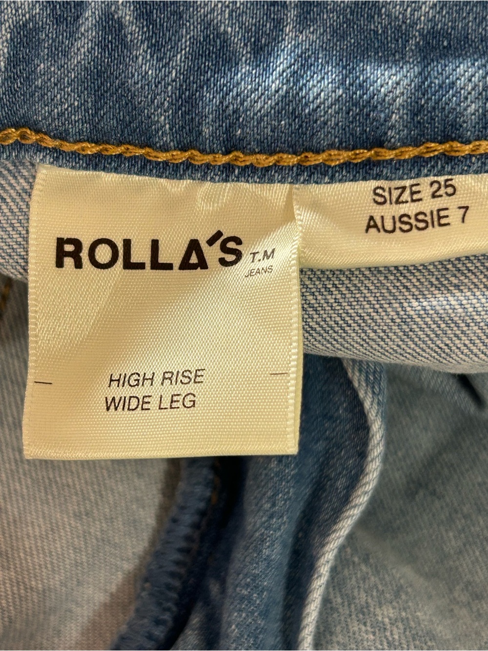 Rolla’s Sailor Jeans High Rise Wide Leg Light Wash Patch Pocket Size 25 Denim - Picture 4 of 7